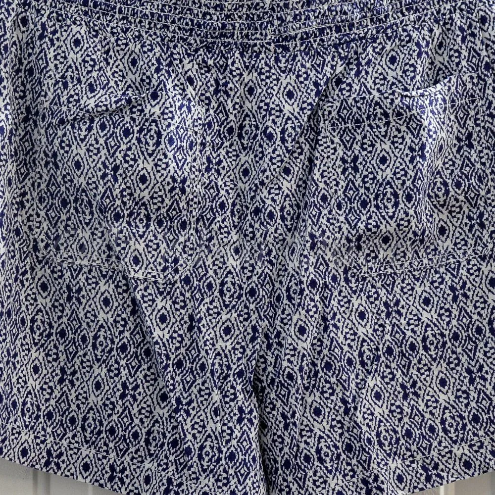 Briggs Ladies’ Linen‎ Blend Short BLUE PRINT
